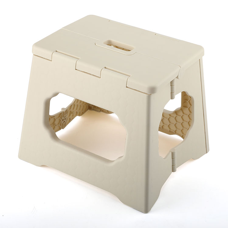 What type of plastic is the step stool made from, and is it durable for long-term use?